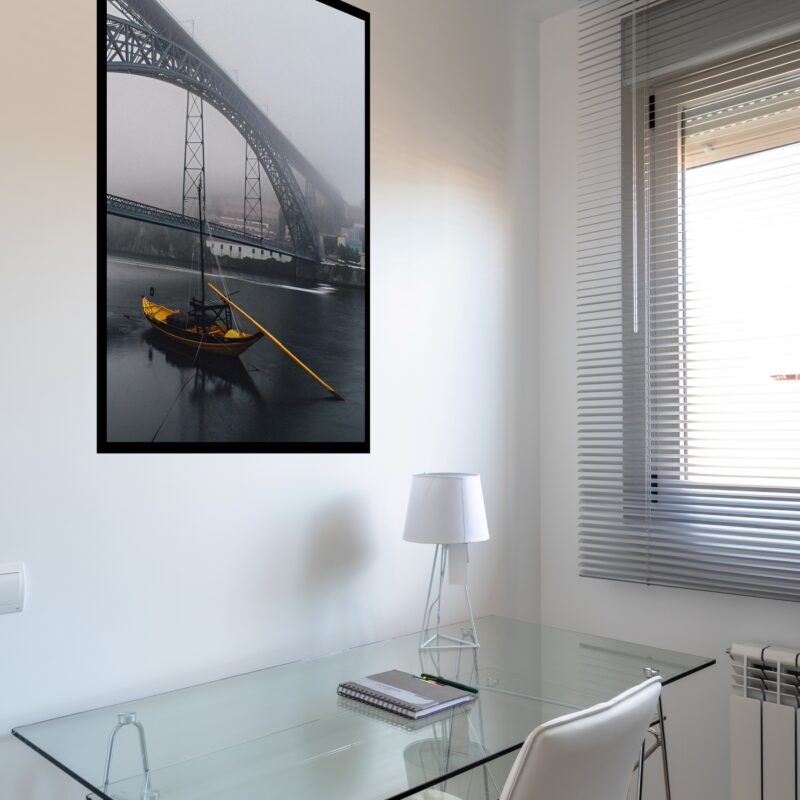 Quadro Decorativo Porto Portugal Barco Amarelo - 70x50 cm