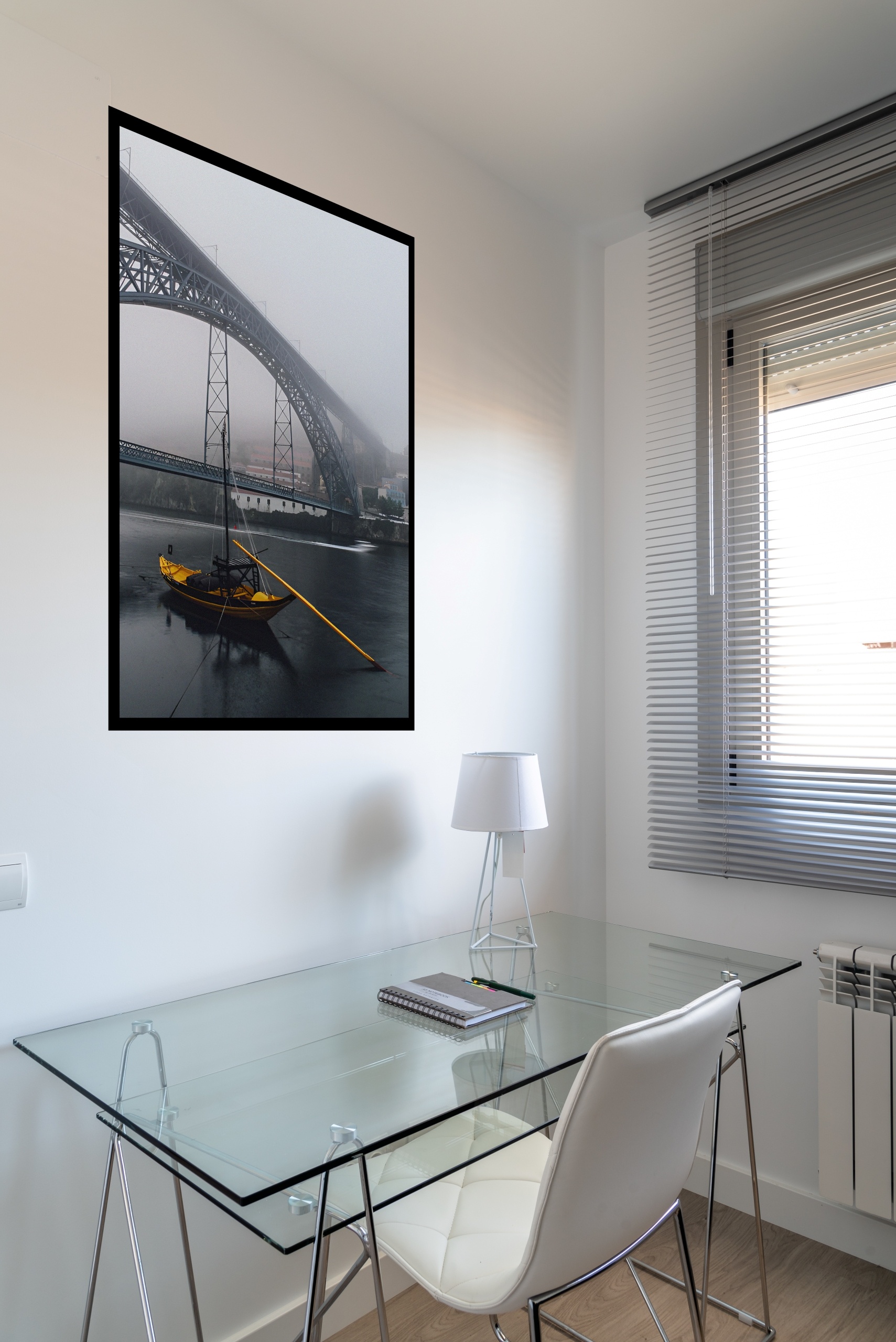 Quadro Decorativo Porto Portugal Barco Amarelo - 70x50 cm