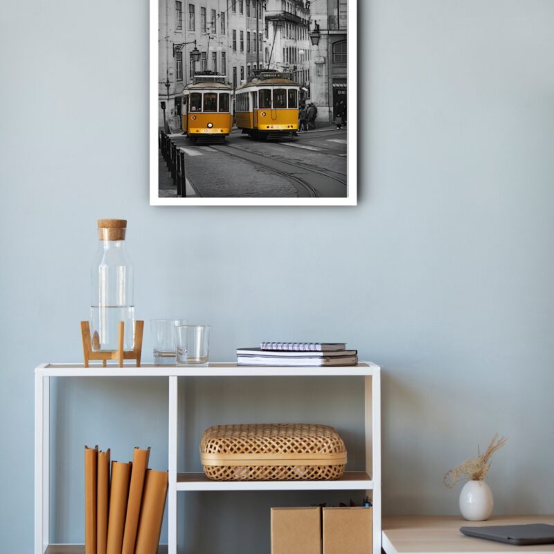 Quadro Decorativo Portugal Bondes Amarelos - 70x50 cm