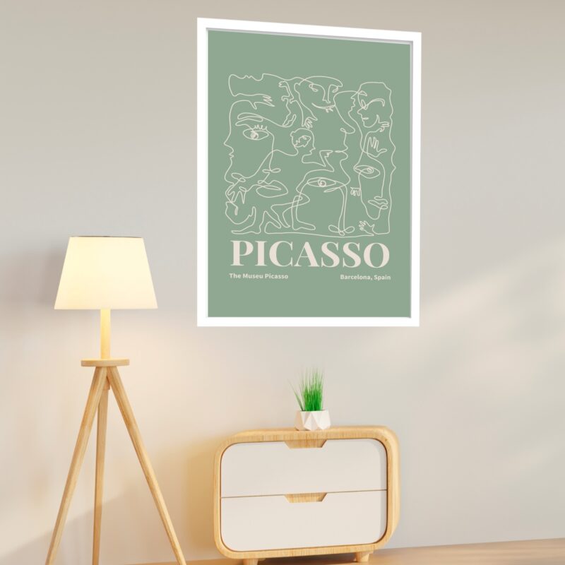 Quadro Decorativo Poster Arte Picasso Verde - 70x50 cm