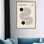 Quadro Decorativo Poster Bauhaus Minimalista Bege - 70x50cm