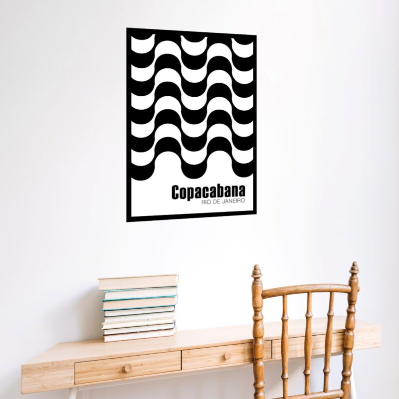 Quadro Decorativo Poster Calçada Copacabana - 70x50 cm