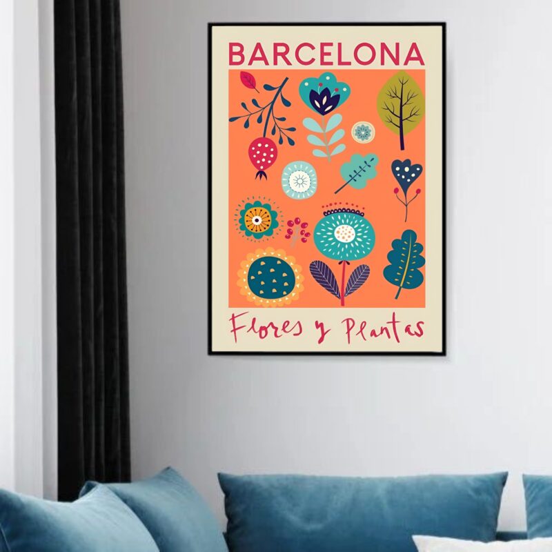 Quadro Decorativo Poster Flores e Plantas–Barcelona -70x50cm