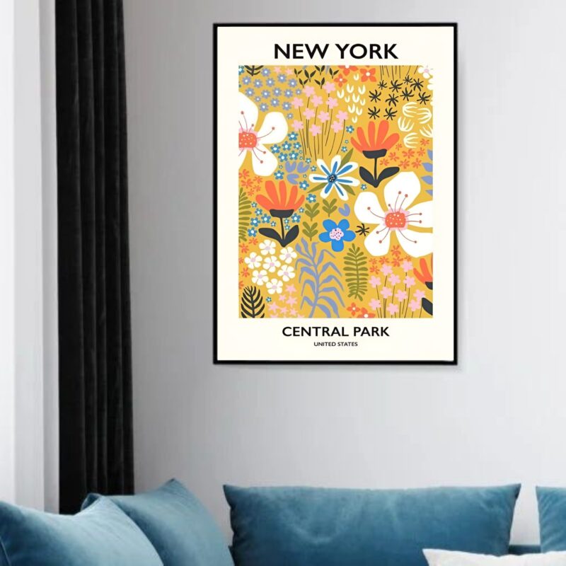 Quadro Decorativo Poster Flower Market – New York - 70x50cm