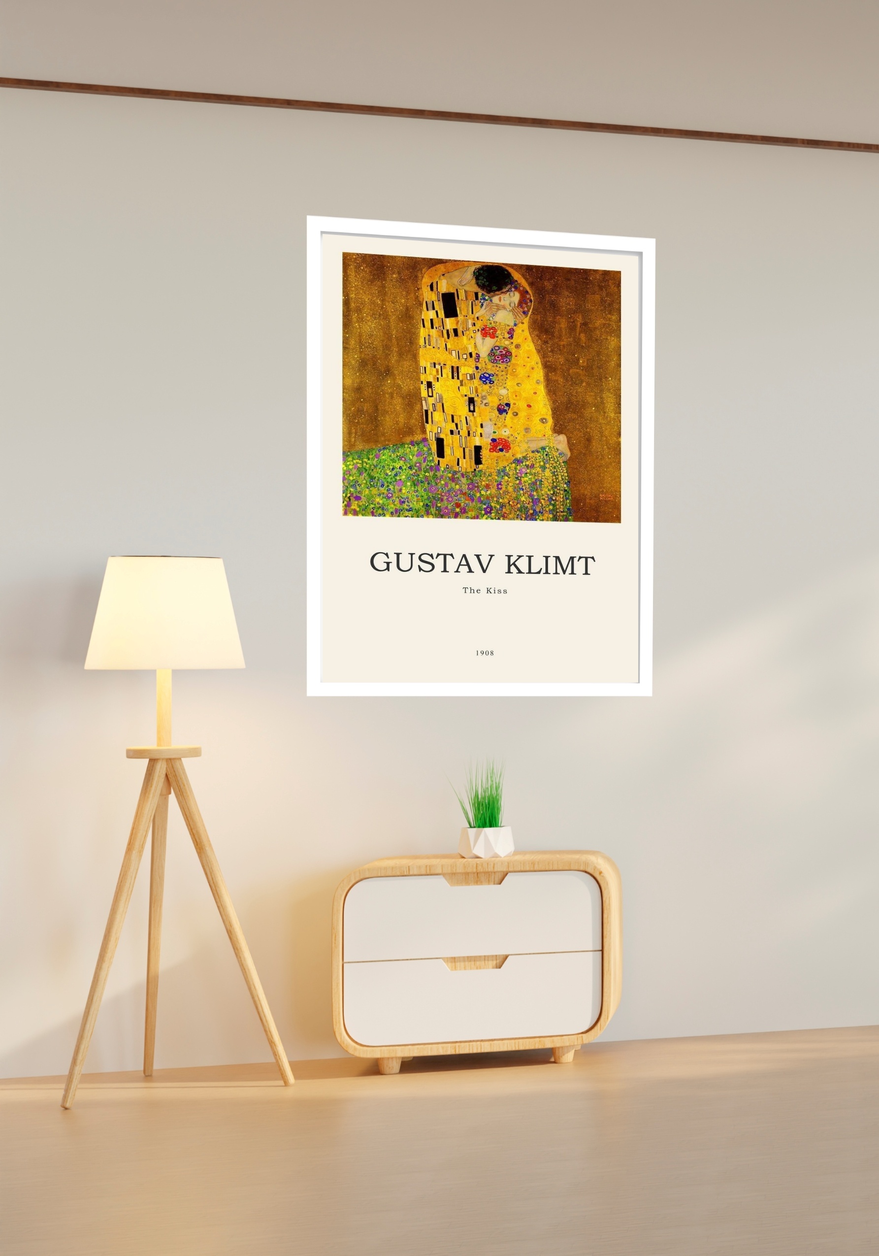 Quadro Decorativo Poster Gustav Klimt Beijo - 70x50 cm