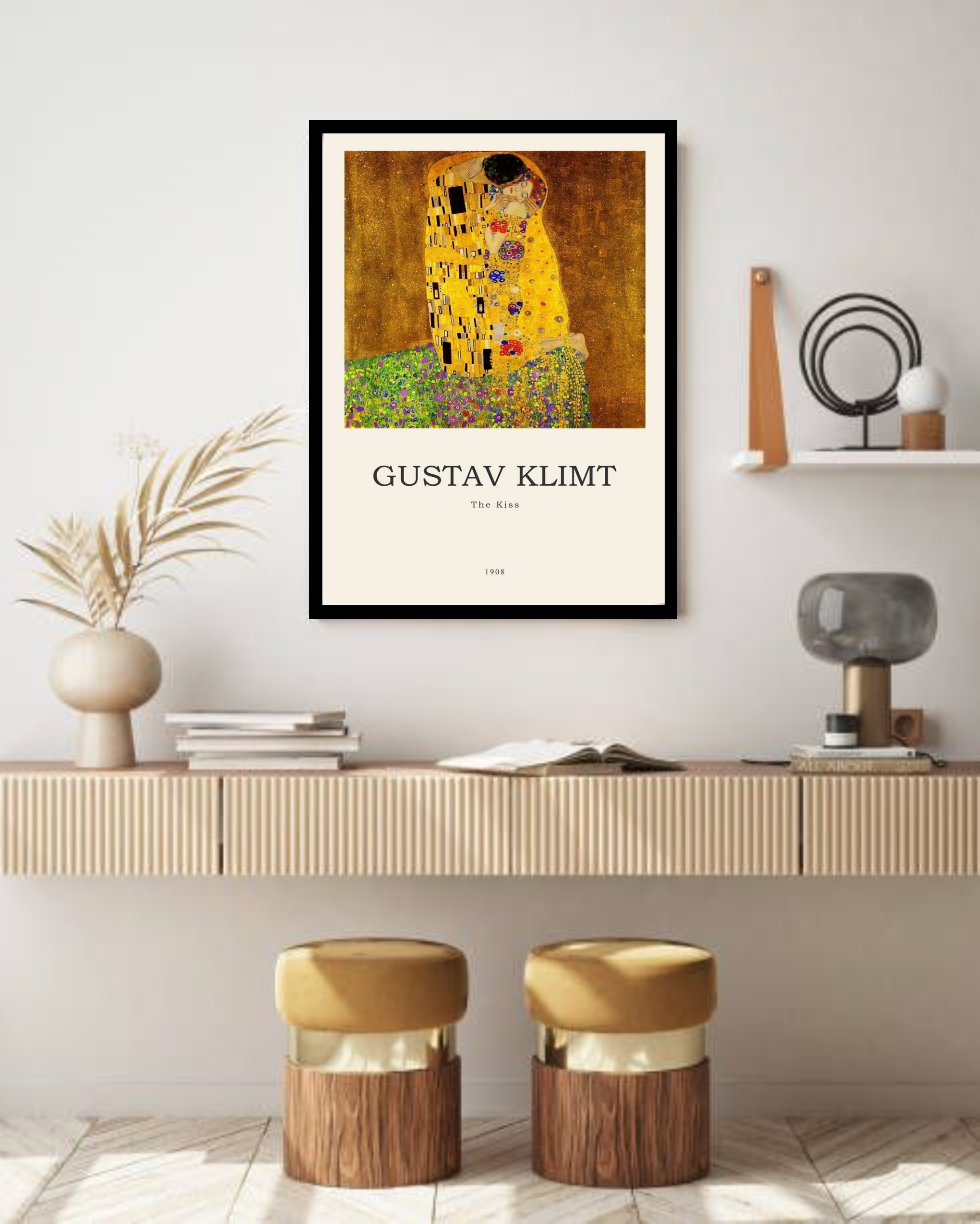 Quadro Decorativo Poster Gustav Klimt Beijo - 70x50 cm