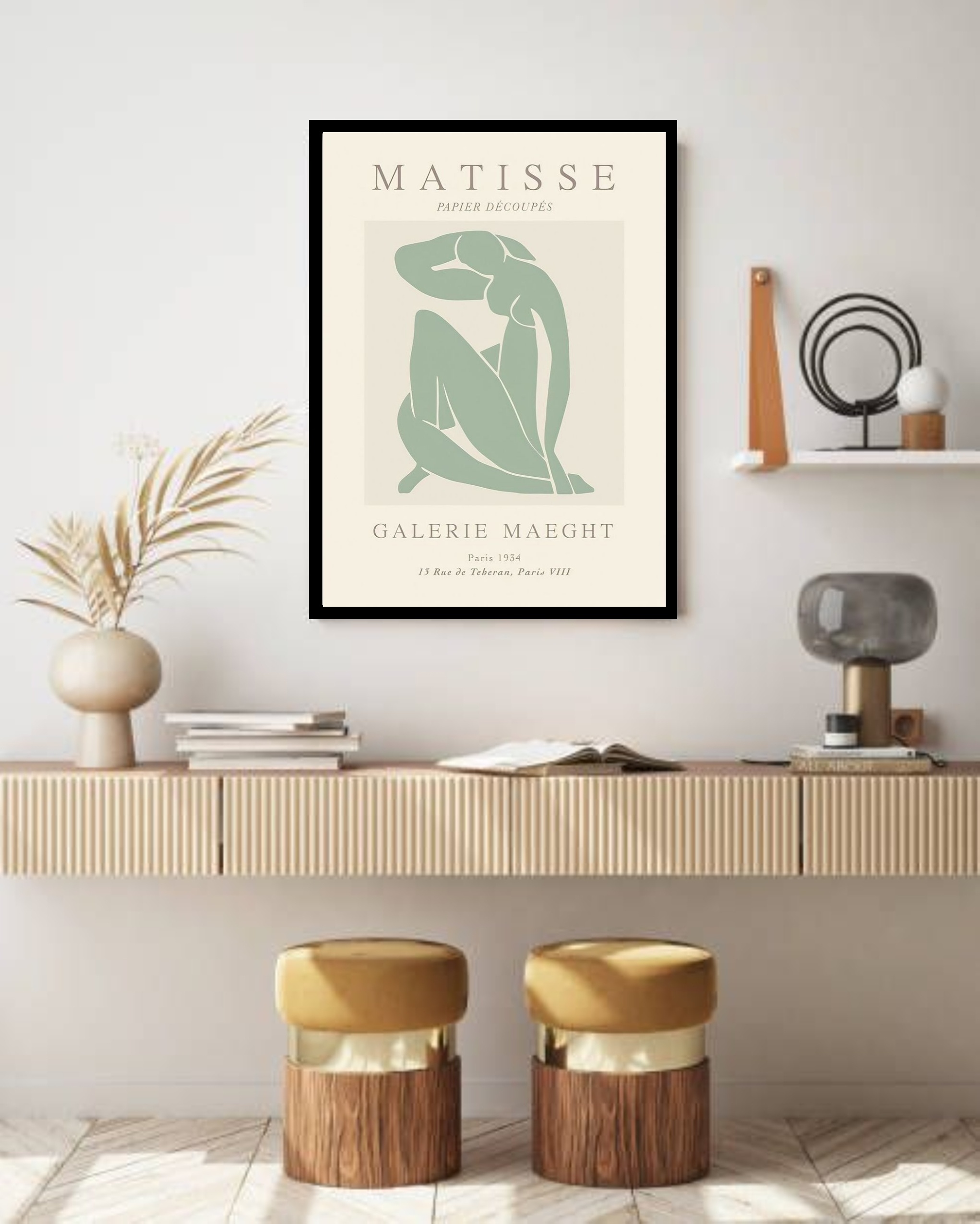 Quadro Decorativo Poster Matisse Mulher Verde - 70x50 cm