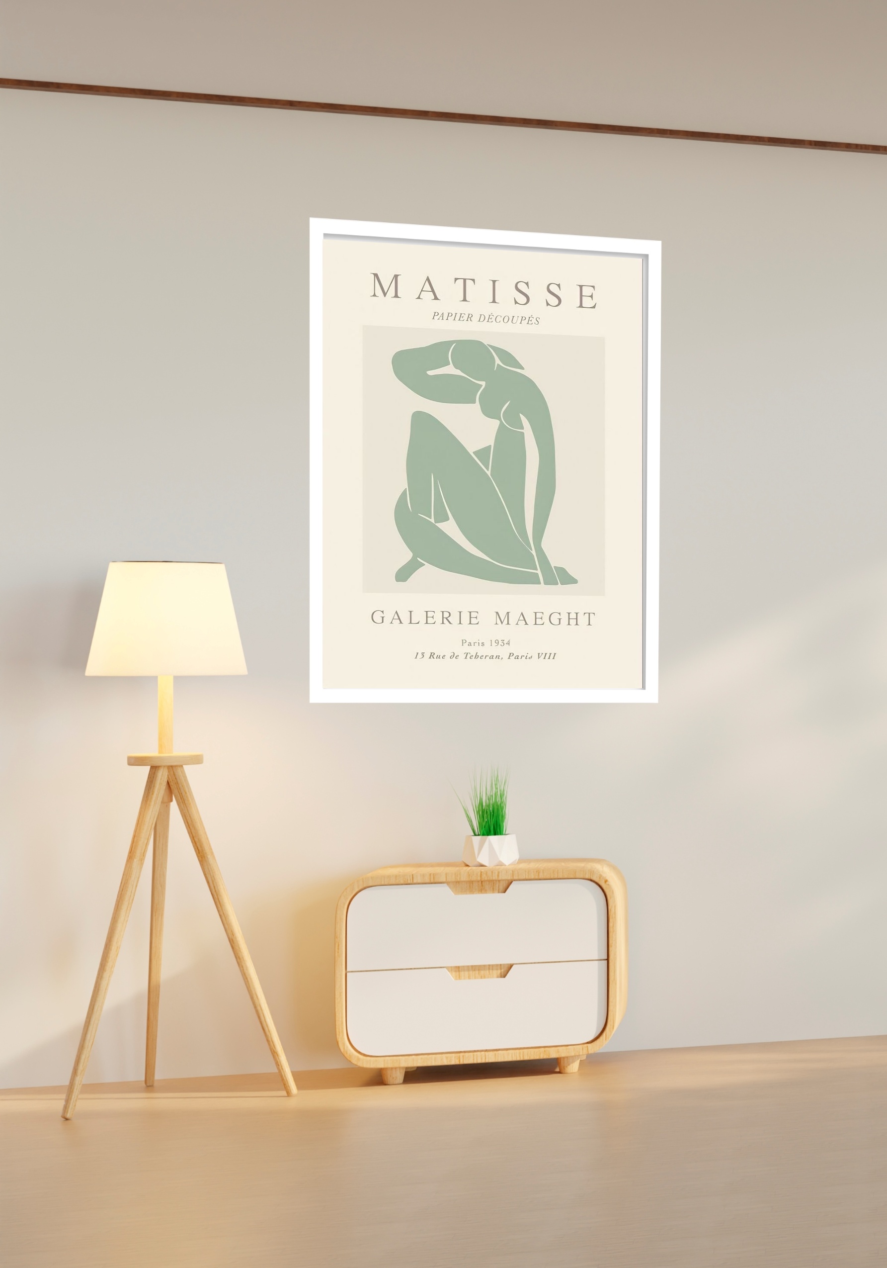 Quadro Decorativo Poster Matisse Mulher Verde - 70x50 cm