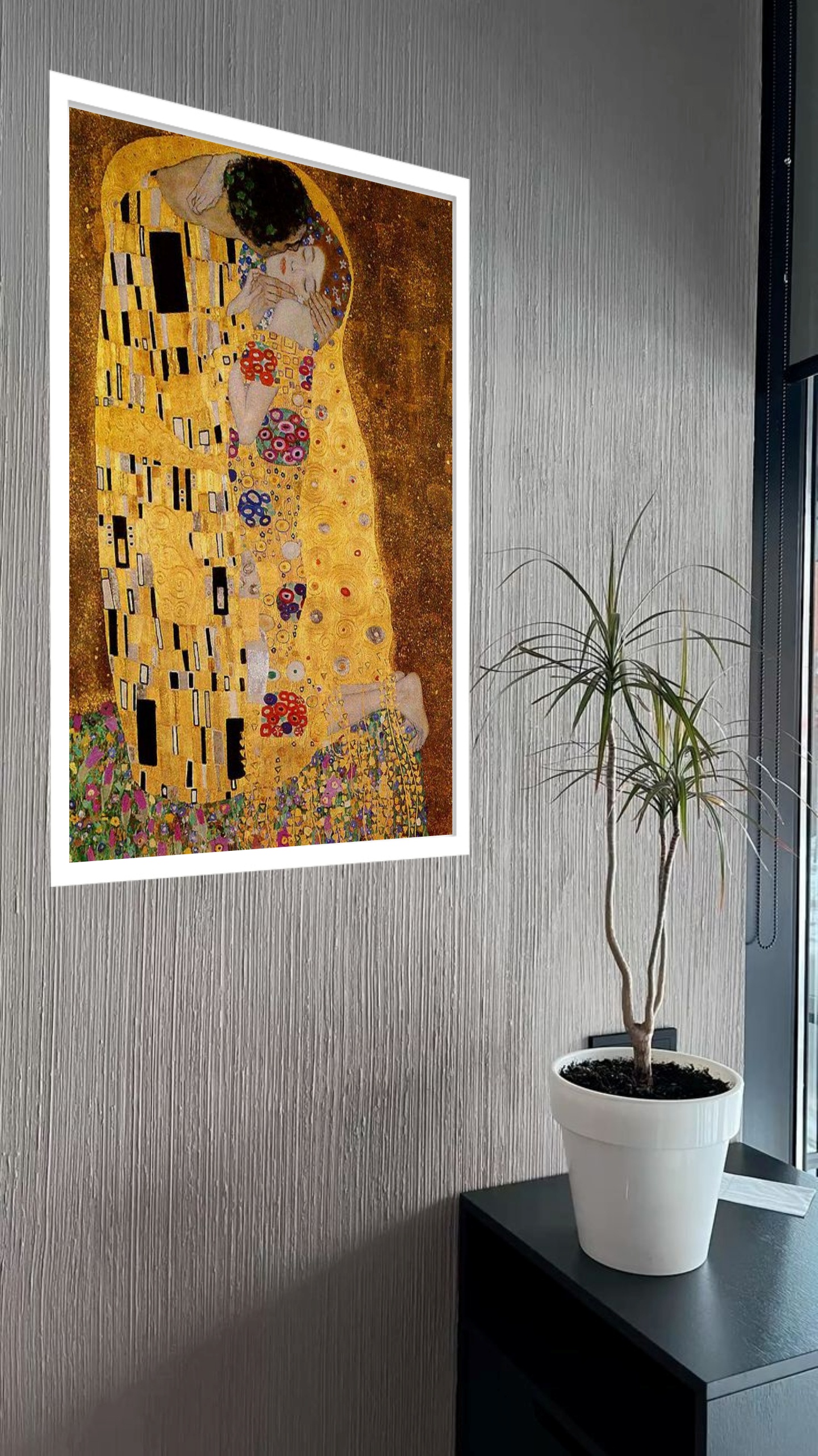 Quadro Decorativo Poster Obra Gustav Klimt Beijo - 70x50 cm