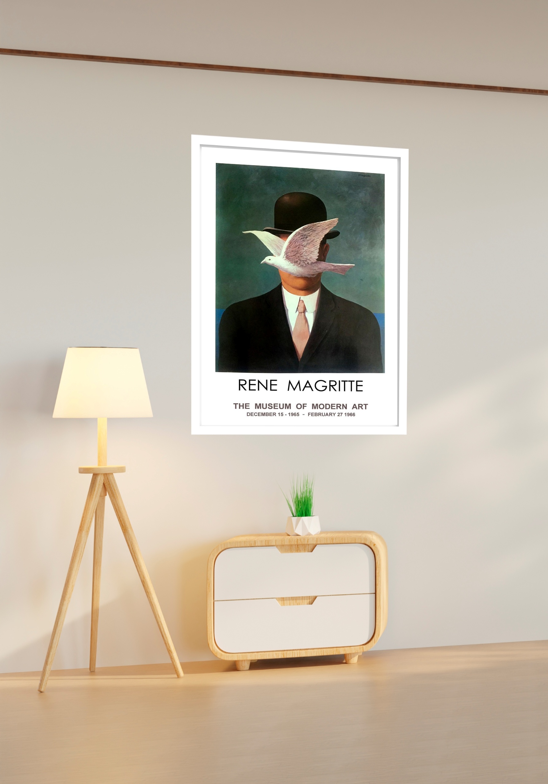 Quadro Decorativo Poster René Magritte Ilusionismo -70x50cm