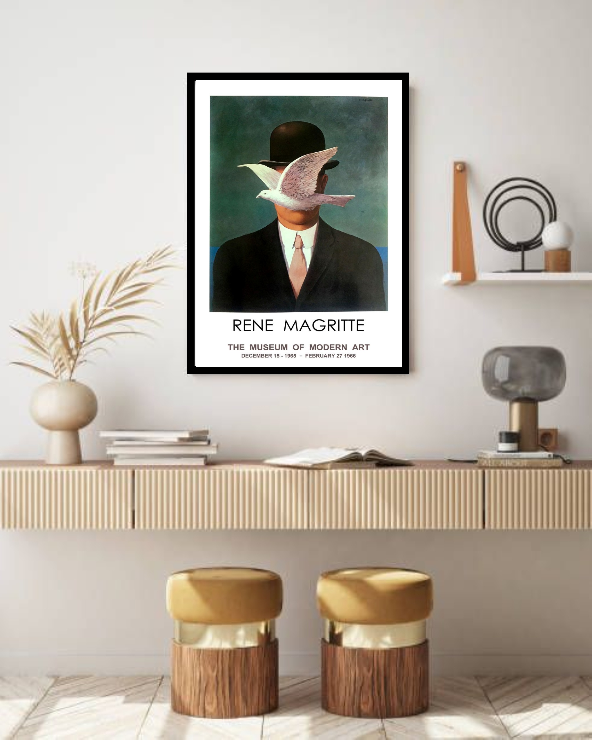 Quadro Decorativo Poster René Magritte Ilusionismo -70x50cm