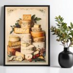 Quadro Decorativo Queijos Variados - Vintage