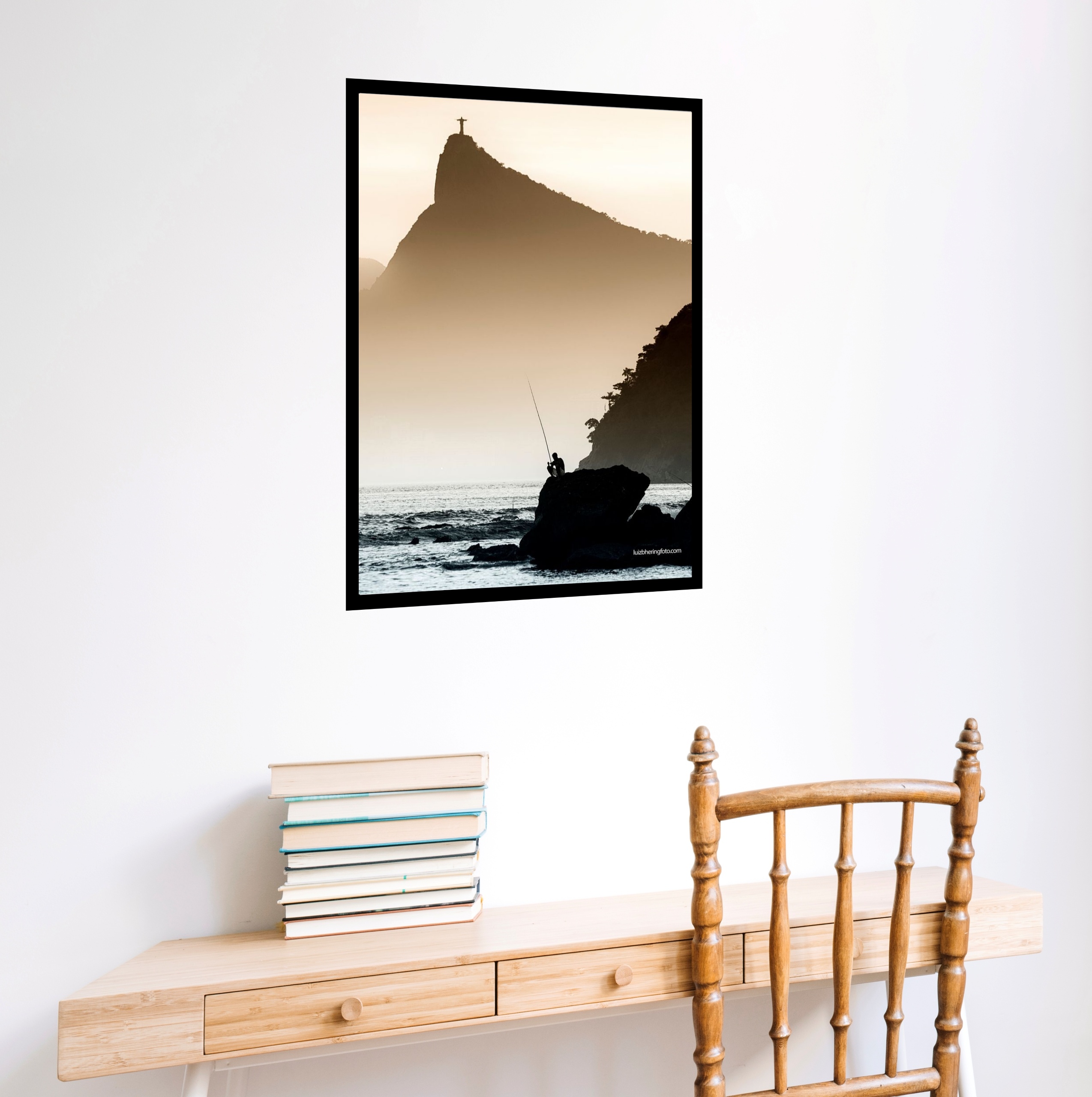 Quadro Decorativo RiodeJaneiro Pesca Cristo Redentor-70x50cm
