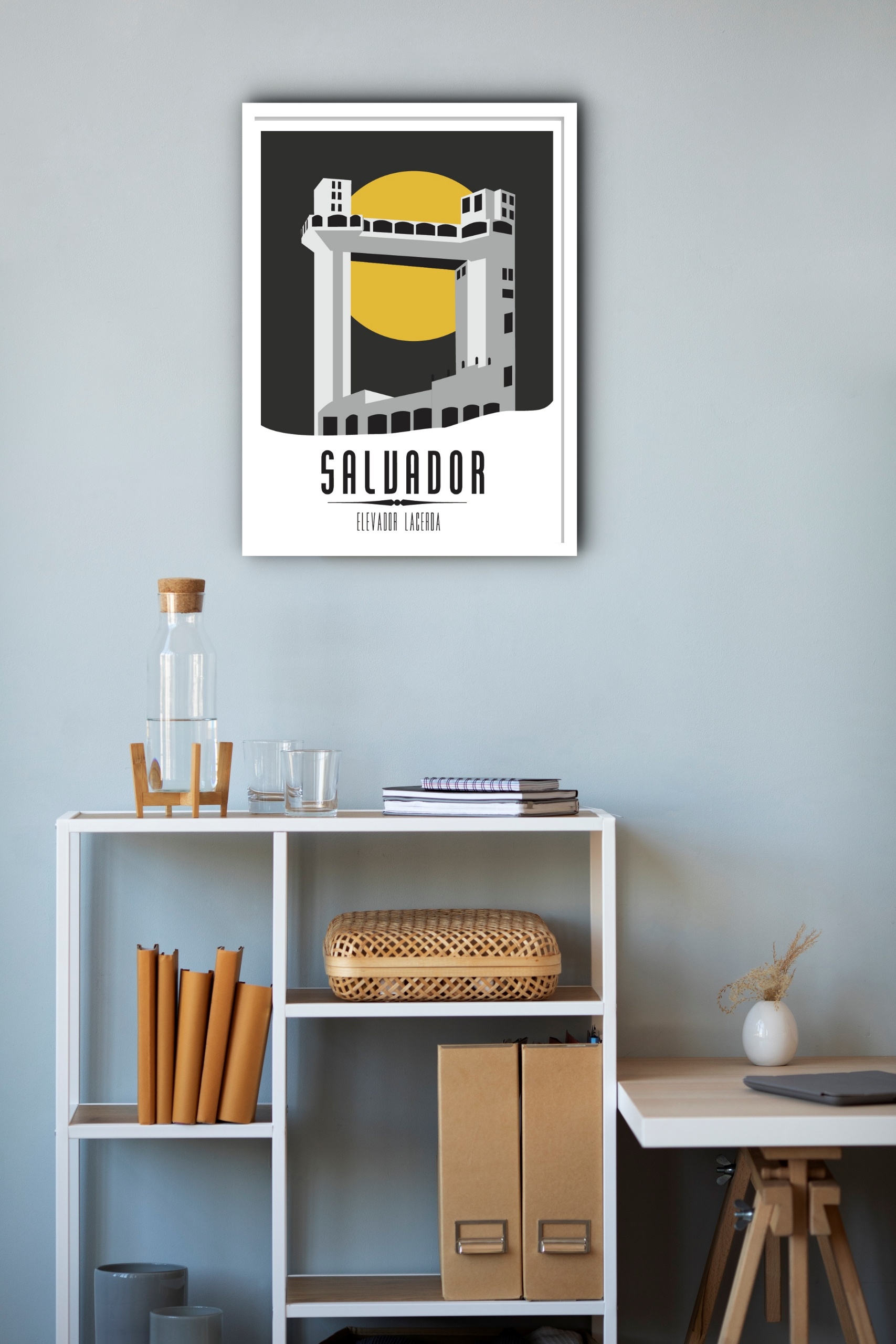 Quadro Decorativo Salvador Elevador Lacerda - 70x50 cm