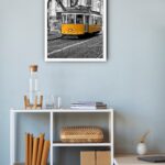 Quadro Decorativo San Francisco Bonde Amarelo - 70x50 cm