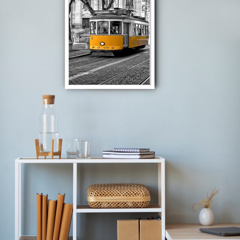 Quadro Decorativo San Francisco Bonde Amarelo - 70x50 cm