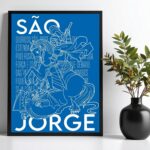 Quadro Decorativo São Jorge Azul