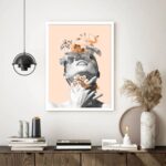 Quadro Decorativo Surrealismo Mulher Plantas - 70x50 cm
