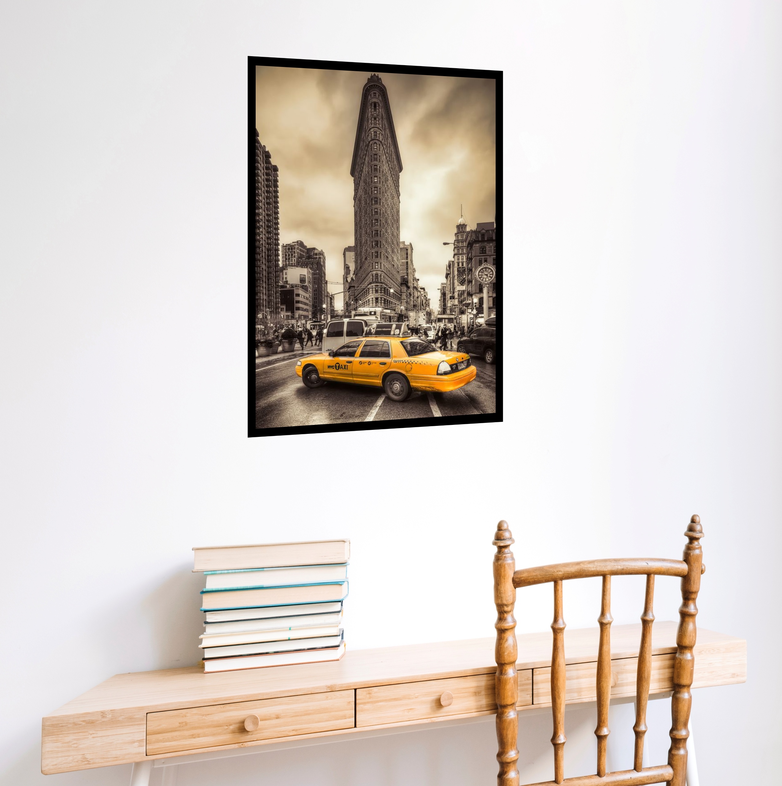 Quadro Decorativo Time Square Taxi Amarelo - 70x50 cm