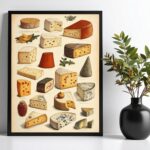 Quadro Decorativo Tipos De Queijos - Vintage