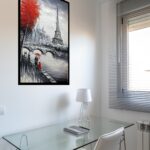 Quadro Decorativo Torre Eiffel Estilo Pintura - 70x50 cm