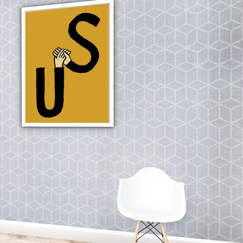 Quadro Decorativo US União Mãos - 70x50 cm