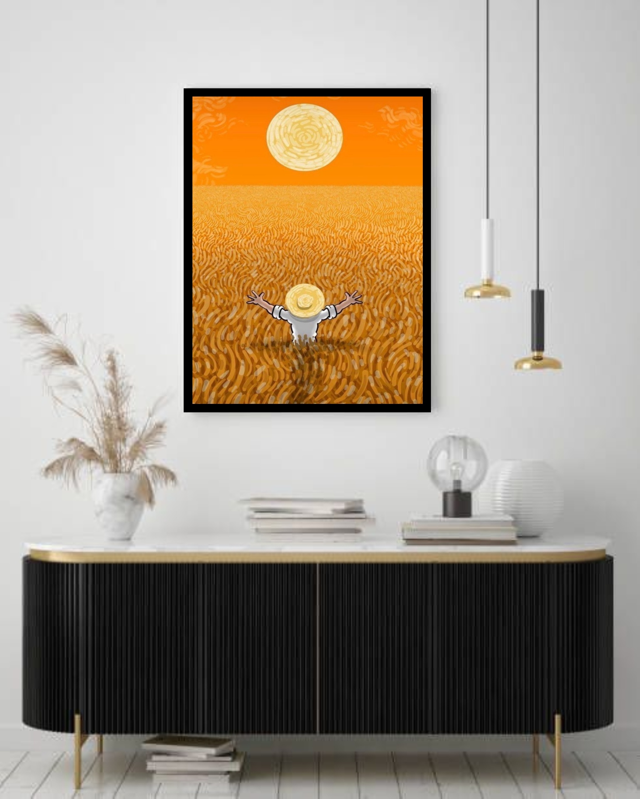 Quadro Decorativo Van Gogh Campo Trigo - 70x50 cm