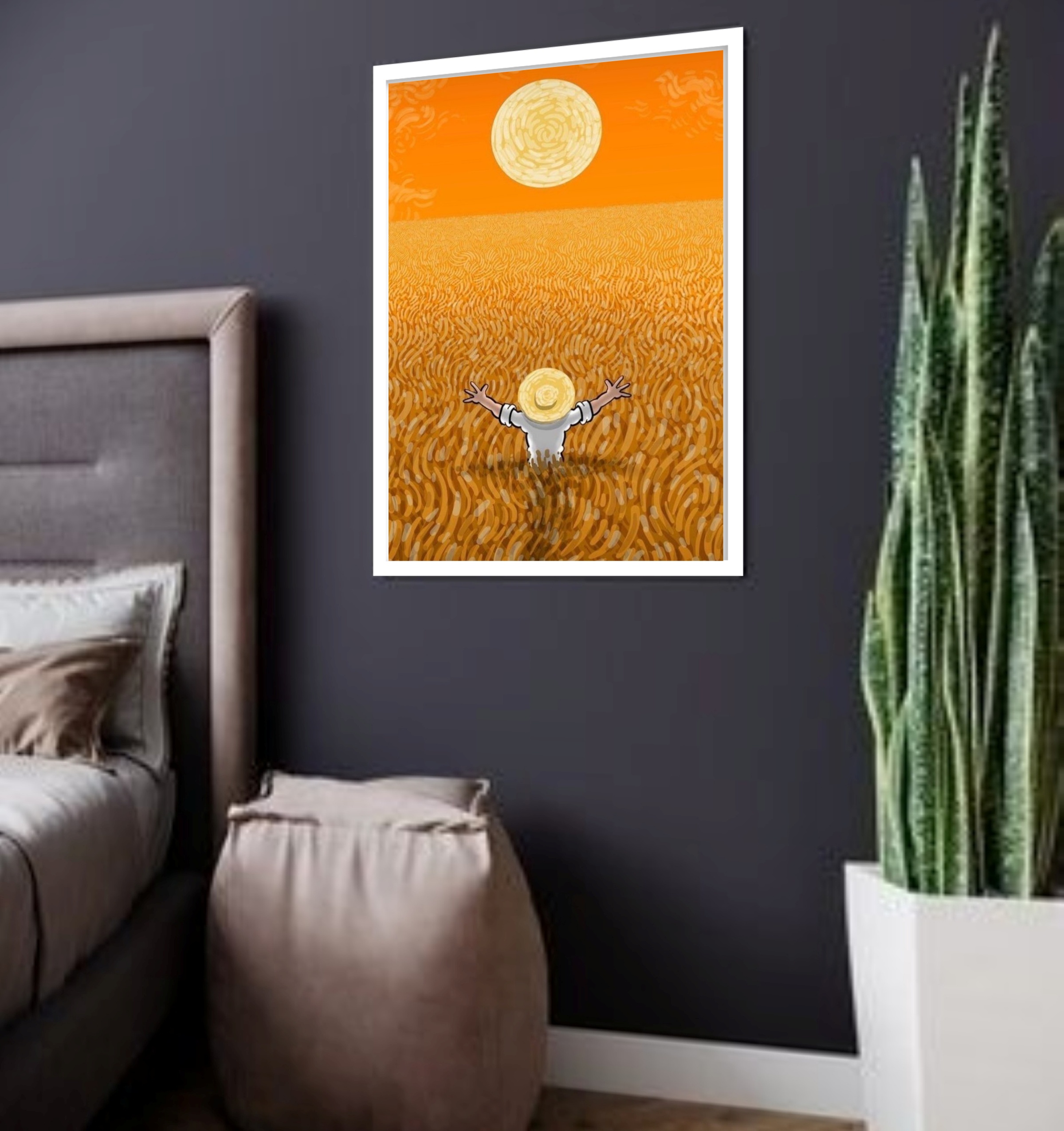 Quadro Decorativo Van Gogh Campo Trigo - 70x50 cm