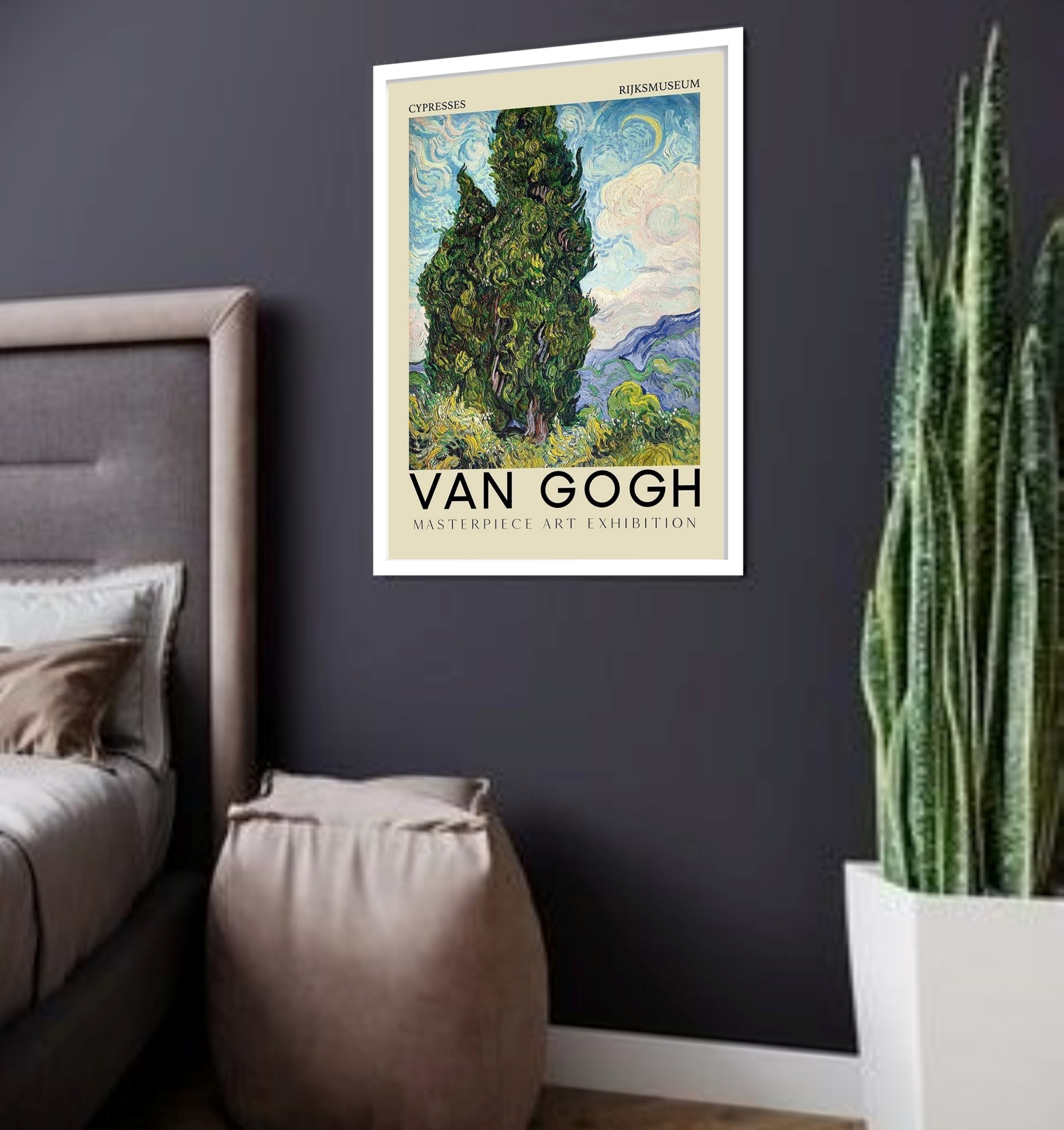 Quadro Decorativo Van Gogh Cypresses - 70x50 cm