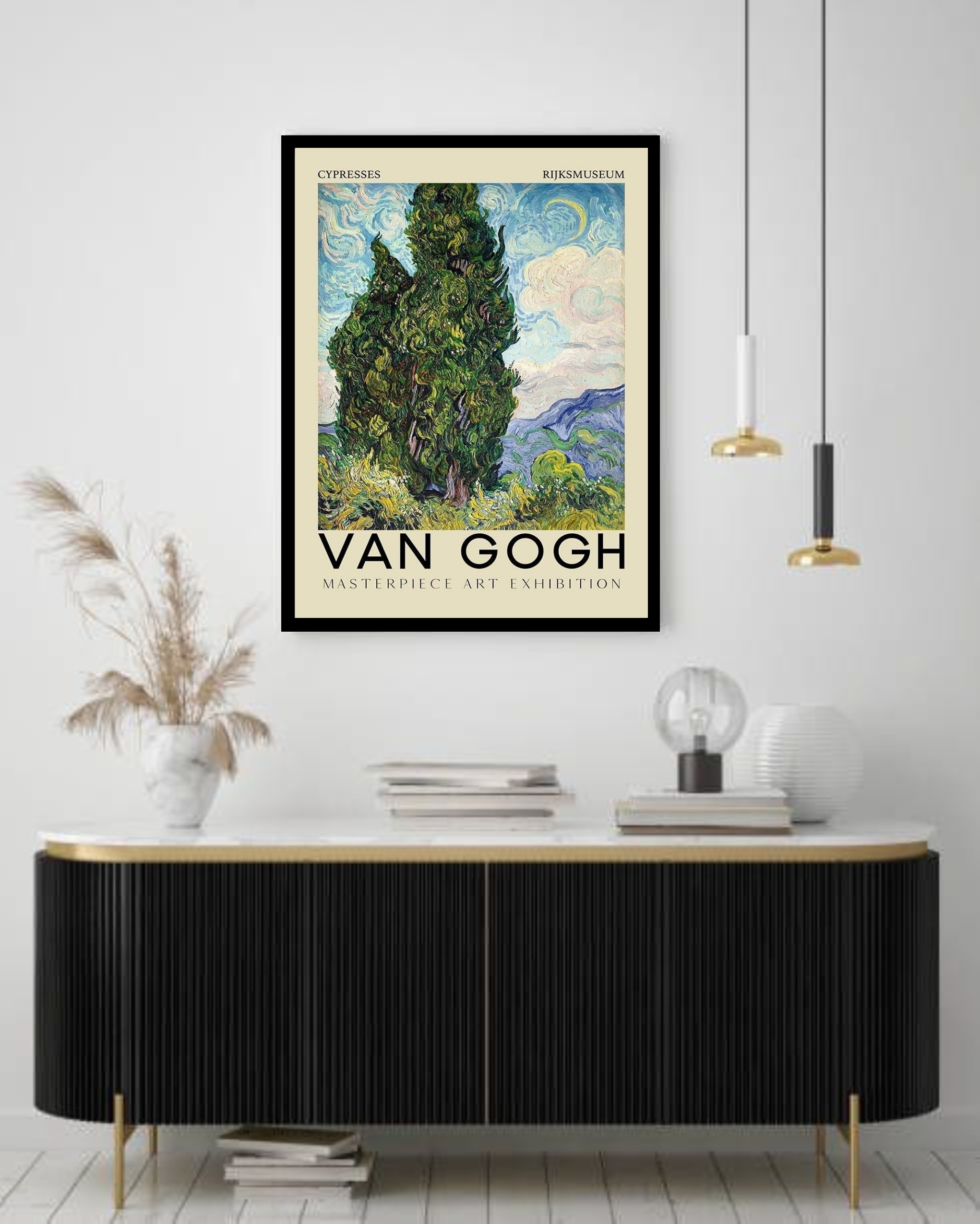 Quadro Decorativo Van Gogh Cypresses - 70x50 cm