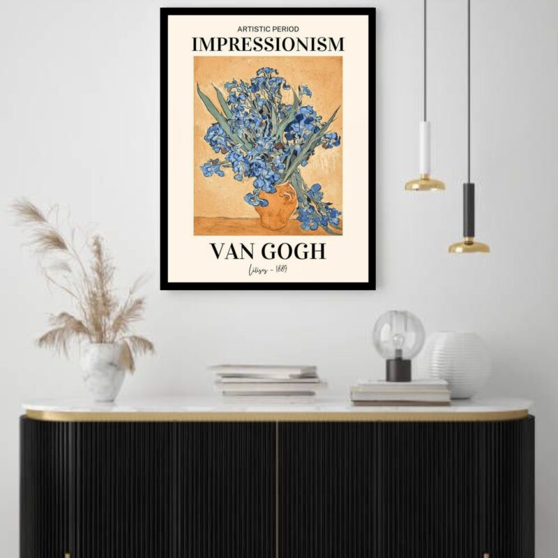 Quadro Decorativo Van Gogh Lilises - 70x50 cm