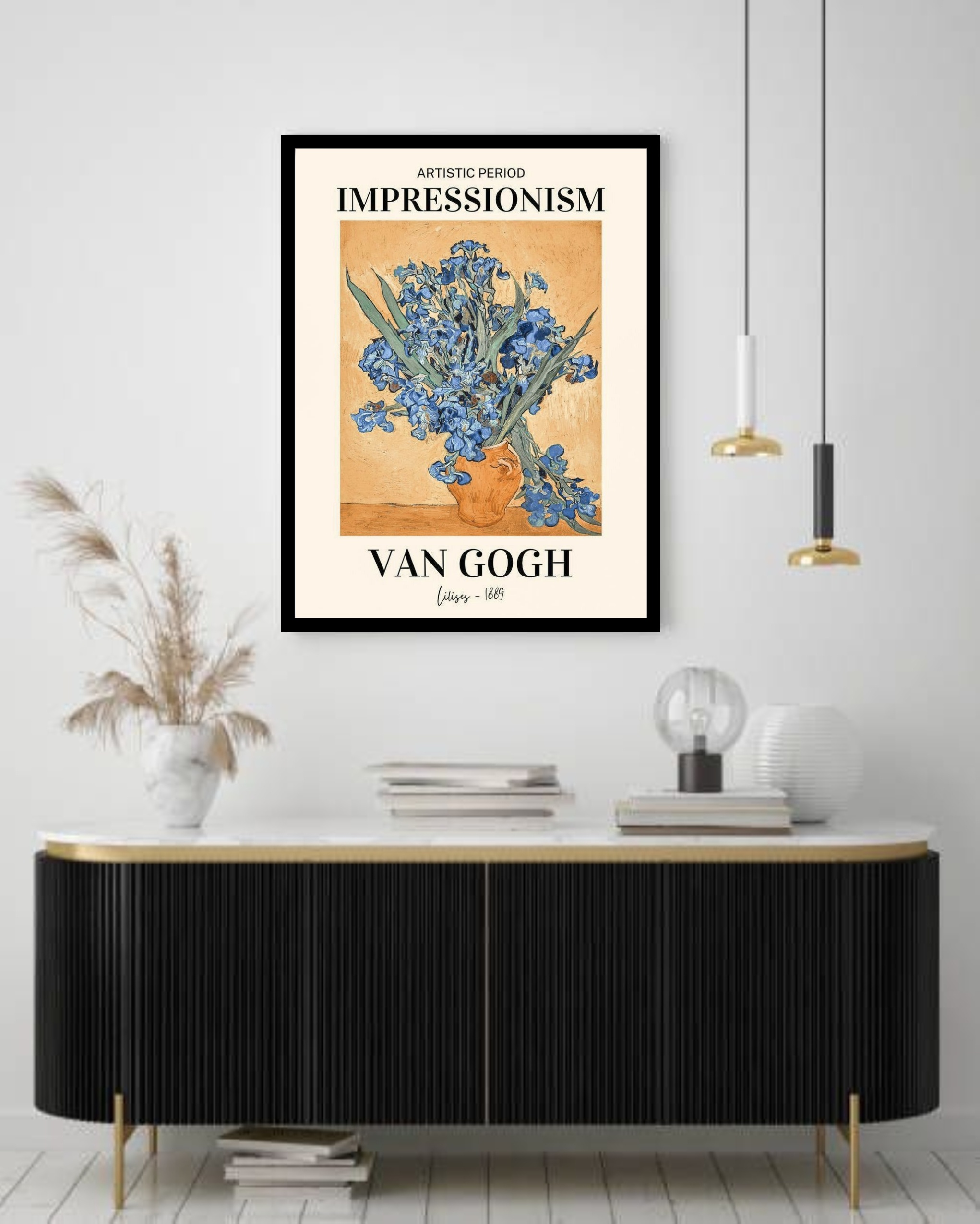 Quadro Decorativo Van Gogh Lilises - 70x50 cm