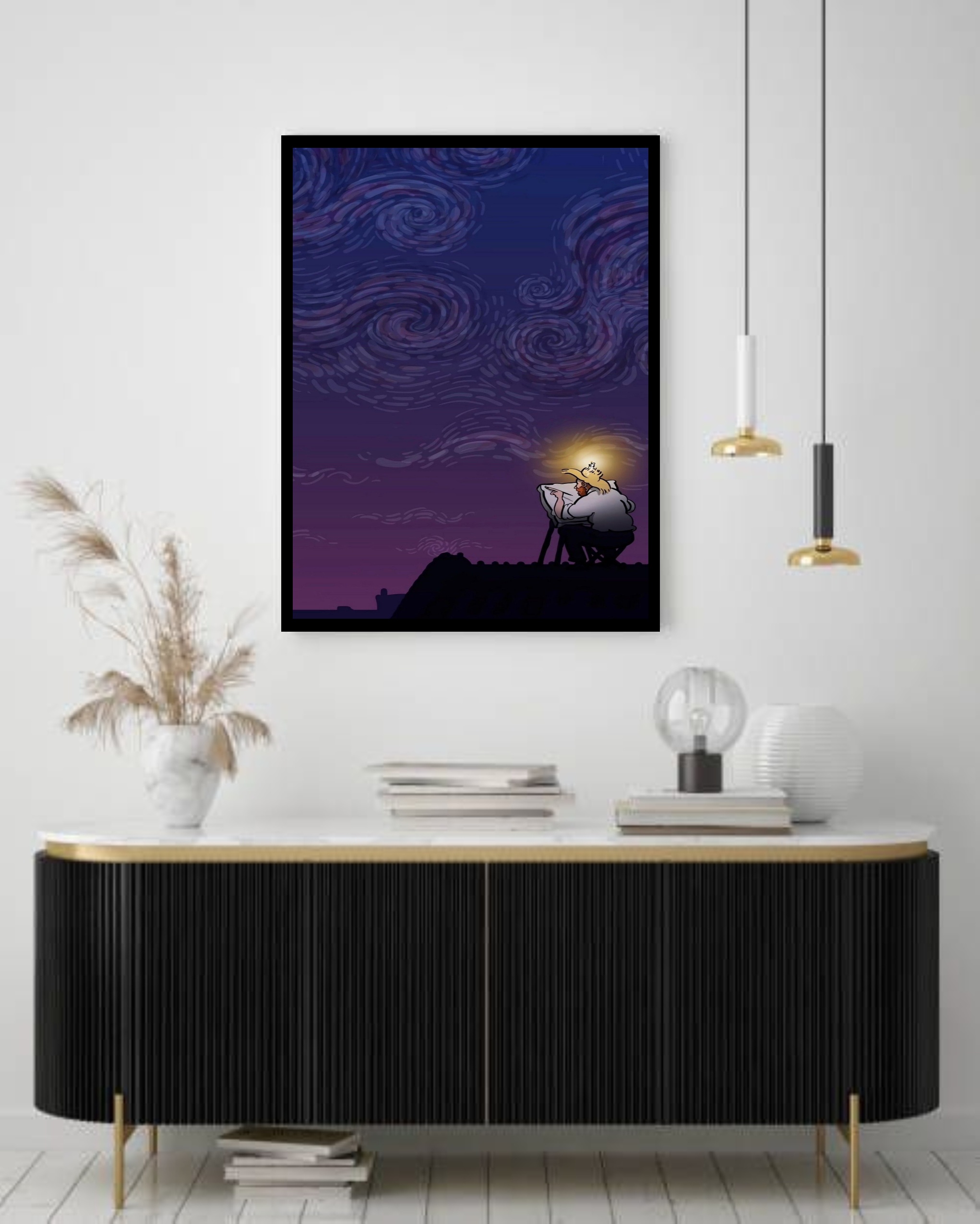 Quadro Decorativo Van Gogh Night - 70x50 cm
