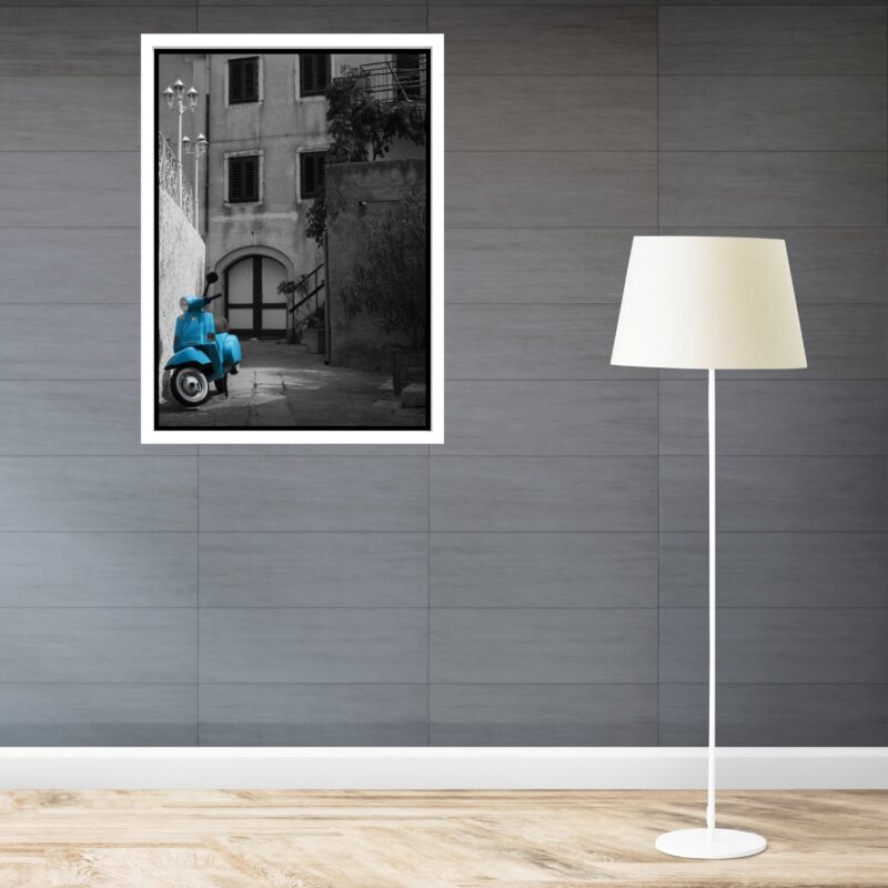 Quadro Decorativo Vespa Azul - 70x50 cm