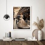 Quadro Decorativo Vintage Dama Carruagem - 70x50 cm