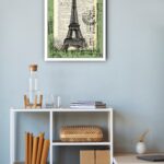Quadro Decorativo Vintage Torre Eiffel Selo Antigo -70x50cm