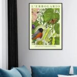 Quadro Decorativo William Morris Lerbolario Verde - 70x50 cm