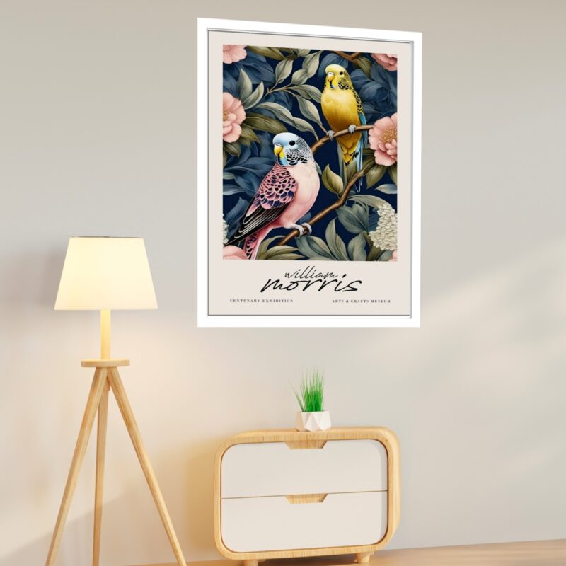 Quadro Decorativo William Morris Pássaros - 70x50 cm