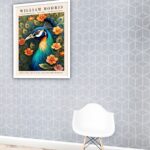 Quadro Decorativo William Morris Pavão - 70x50 cm