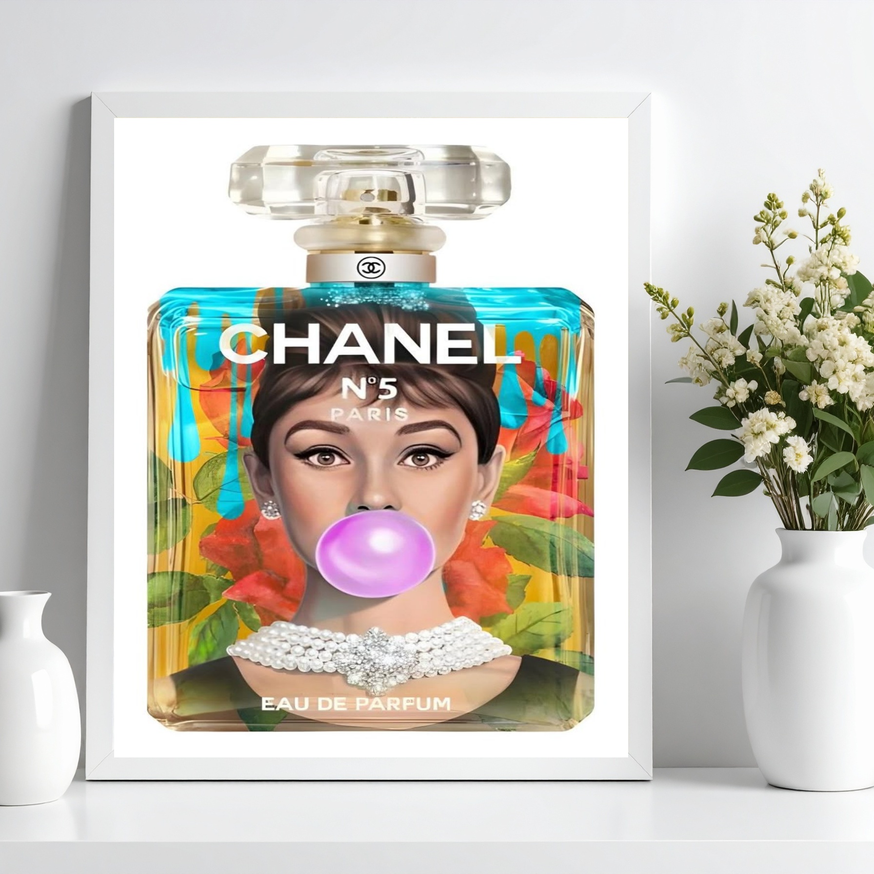 Quadro Fashion Audrey Perfume Famoso b