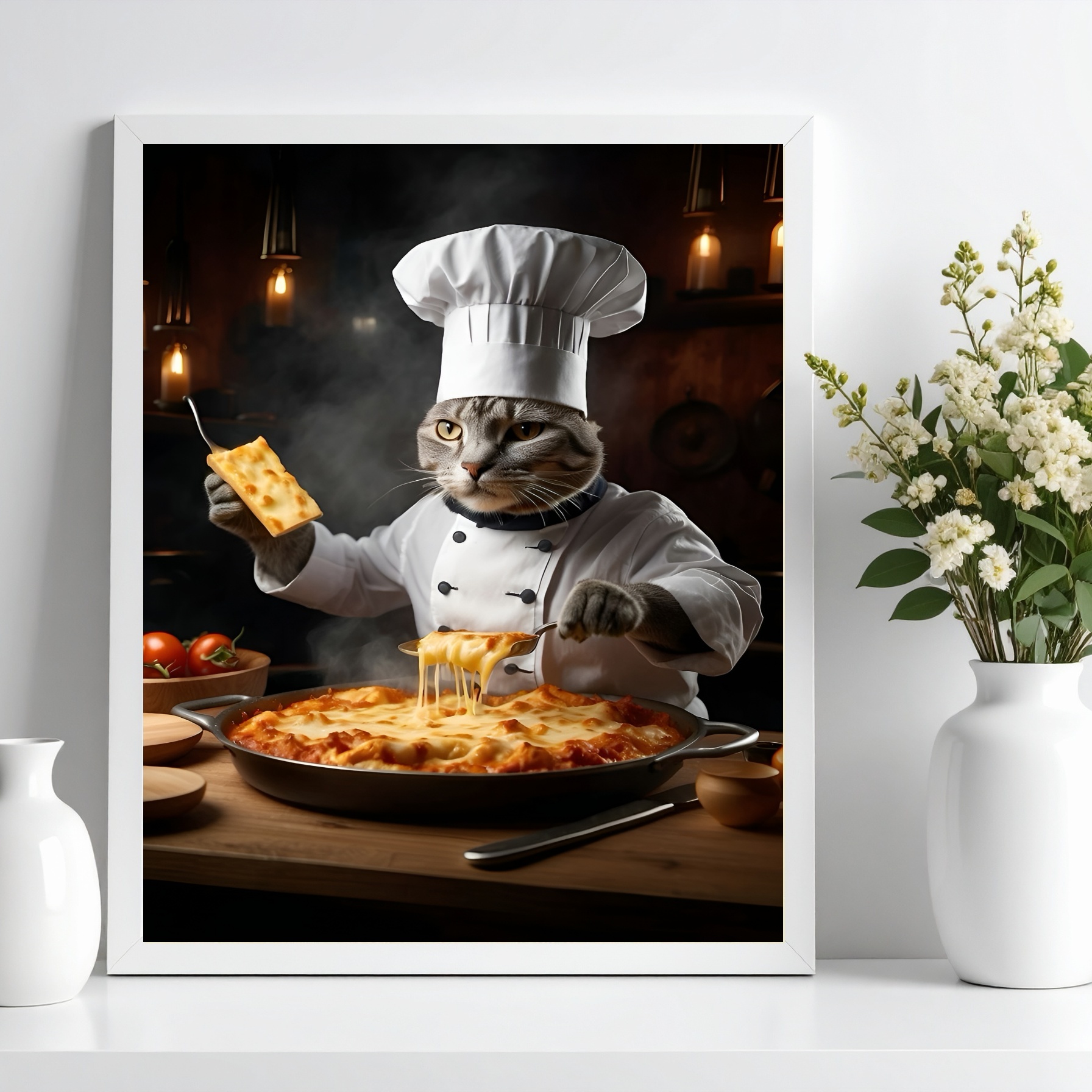 Quadro Gato Na Cozinha - Chef b