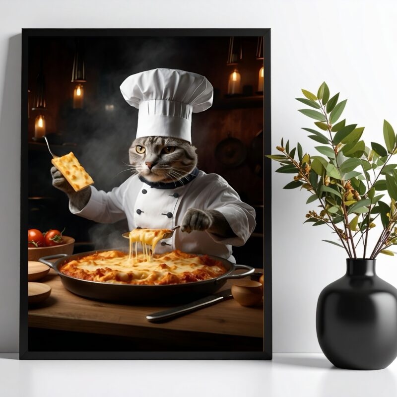 Quadro Gato Na Cozinha - Chef