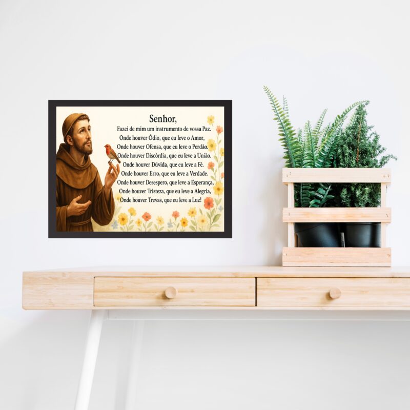 Quadro Horizontal São Francisco De Assis Oração Da Paz