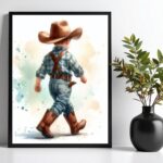 Quadro Infantil Menininho Cowboy