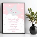 Quadro Infantil Santo Anjo - Estrelinha Cinza