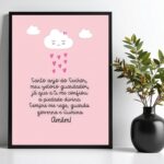 Quadro Infantil Santo Anjo - Nuvenzinha Rosa
