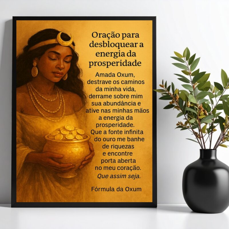 Quadro Oração Oxum - Prosperidade