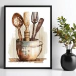 Quadro Para Cozinha Vintage - Utensílios