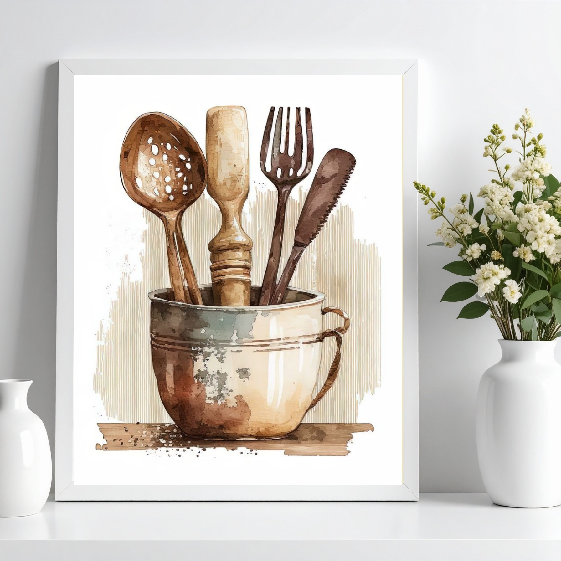 Quadro Para Cozinha Vintage - Utensílios b