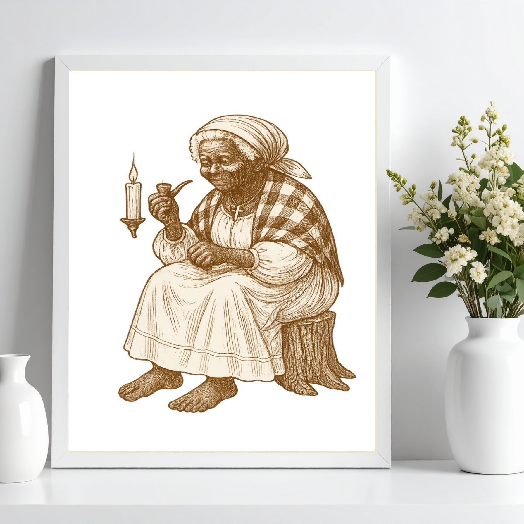 Quadro Preta Velha Maria Redonda b